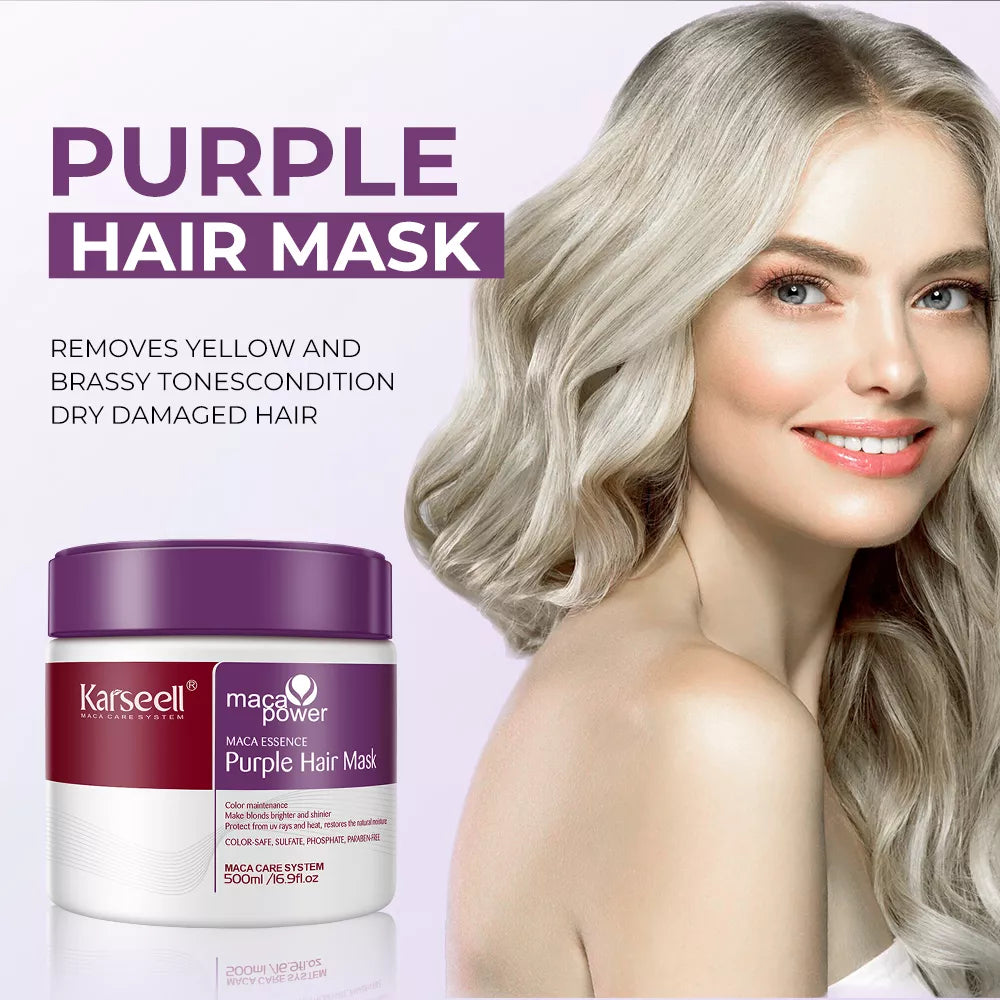 💜 Dile Adiós al Cobrizo: Mascarilla Púrpura KARSEELL para Cabello Perfecto 💜