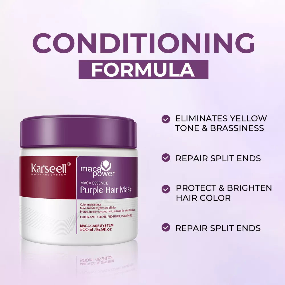 💜 Dile Adiós al Cobrizo: Mascarilla Púrpura KARSEELL para Cabello Perfecto 💜