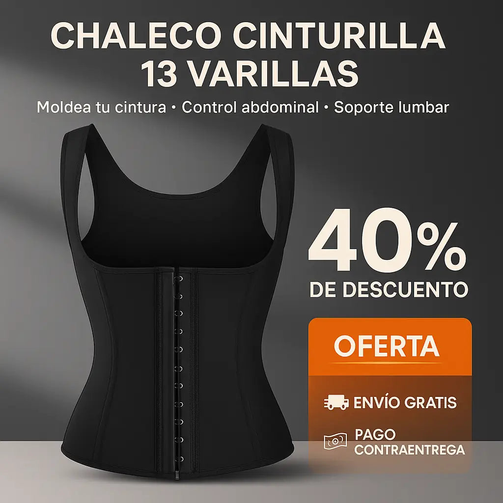 💪✨ Chaleco Cinturilla 13 Varillas – Control y Estilo en una sola prenda ✨💪