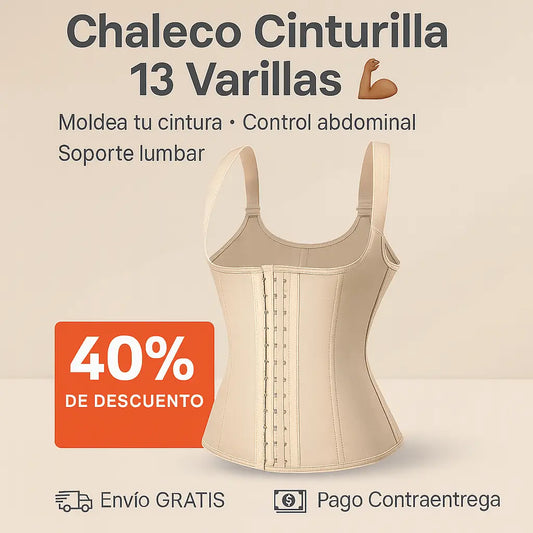 💪✨ Chaleco Cinturilla 13 Varillas – Control y Estilo en una sola prenda ✨💪